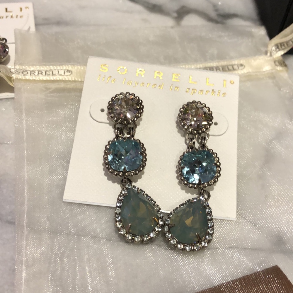 Sorrelli Three Stone "Ocean" Earring, NWT-Boutique - Picture 9 of 16